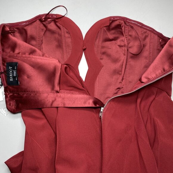 Bardot x Revolve Women's Opal Strapless Volume Midi Dress Size 4 | With Pockets - Picture 4 of 7